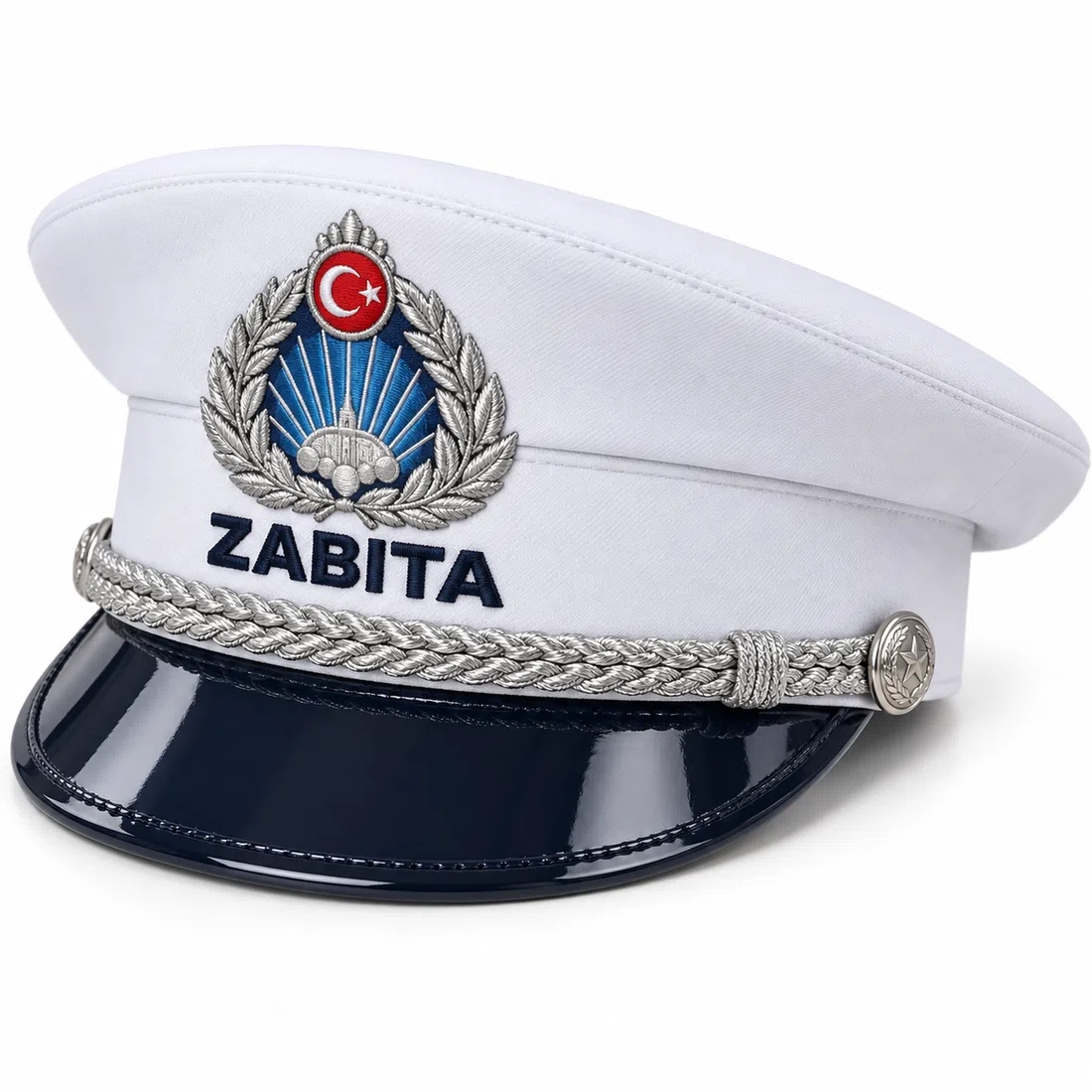 BUJE Beyaz Zabıta Şapka - Detay