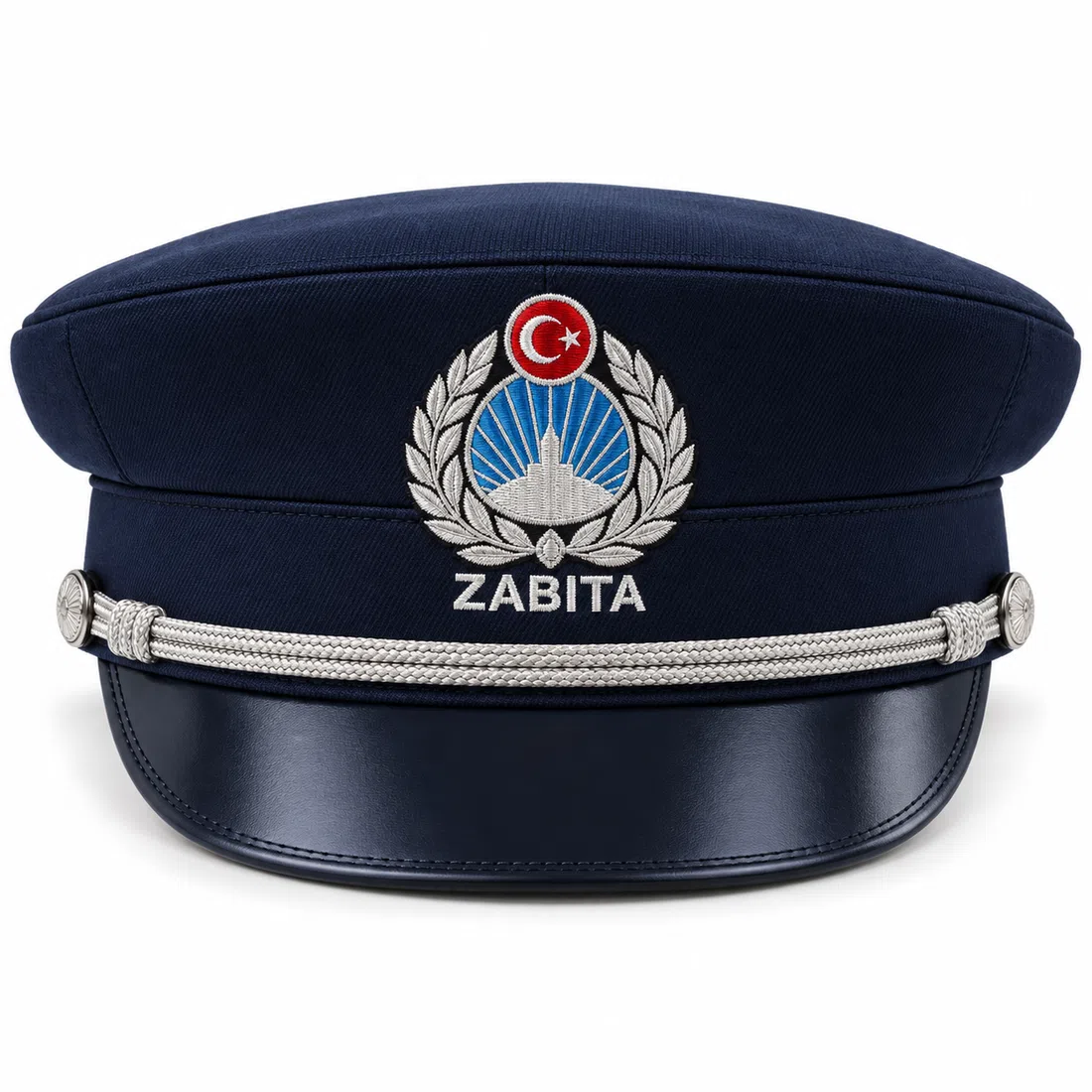 BUJE Lacivert Zabıta Şapka Ve Gümüş Arma