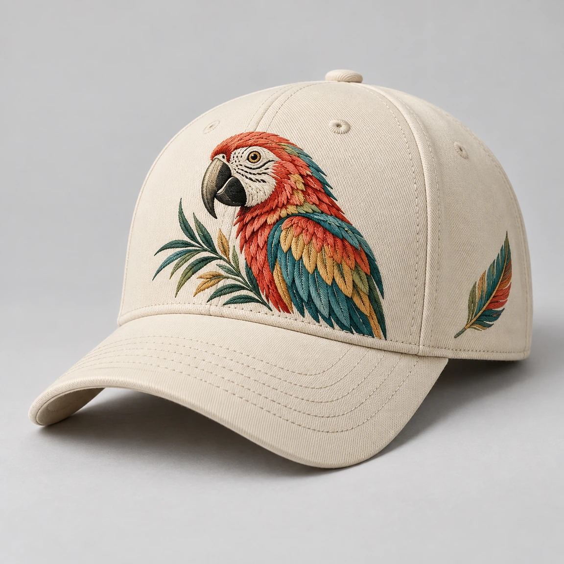 BUJE Tropikal Papağan Cap – Krem – Seri 01 · fotoğraf 1/1