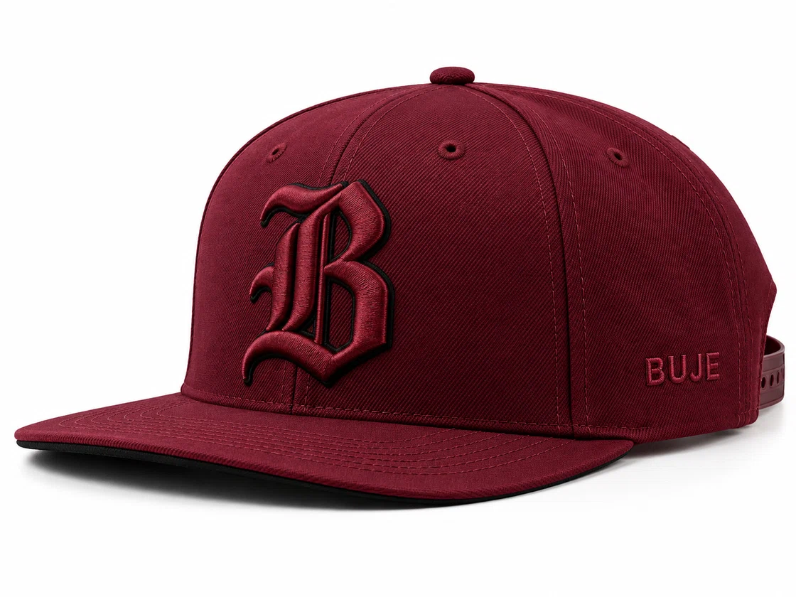 BUJE B Logolu Bordo Snapback Şapka