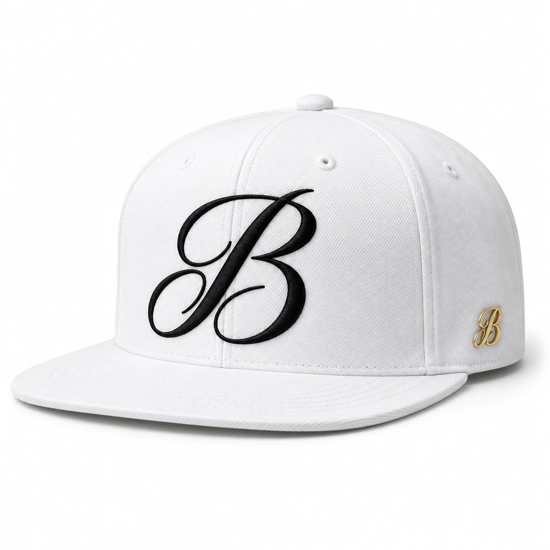 BUJE Beyaz Snapback · B Monogram Nakışı