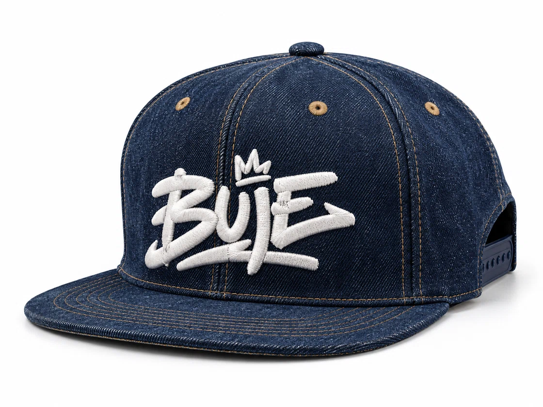 BUJE İndigo Denim Snapback Şapka