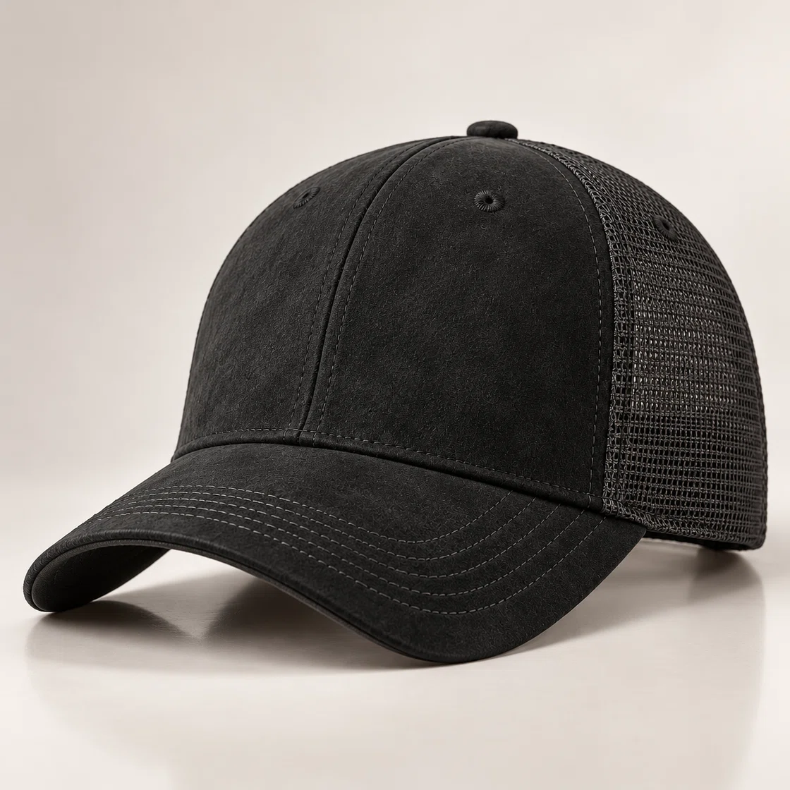 BUJE Minimalist Siyah Trucker Şapka