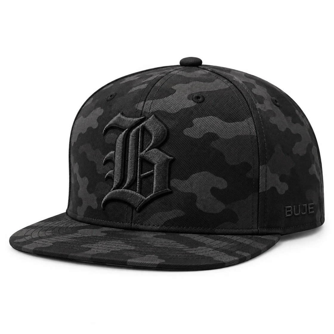 BUJE Siyah Kamuflaj B Snapback Şapka