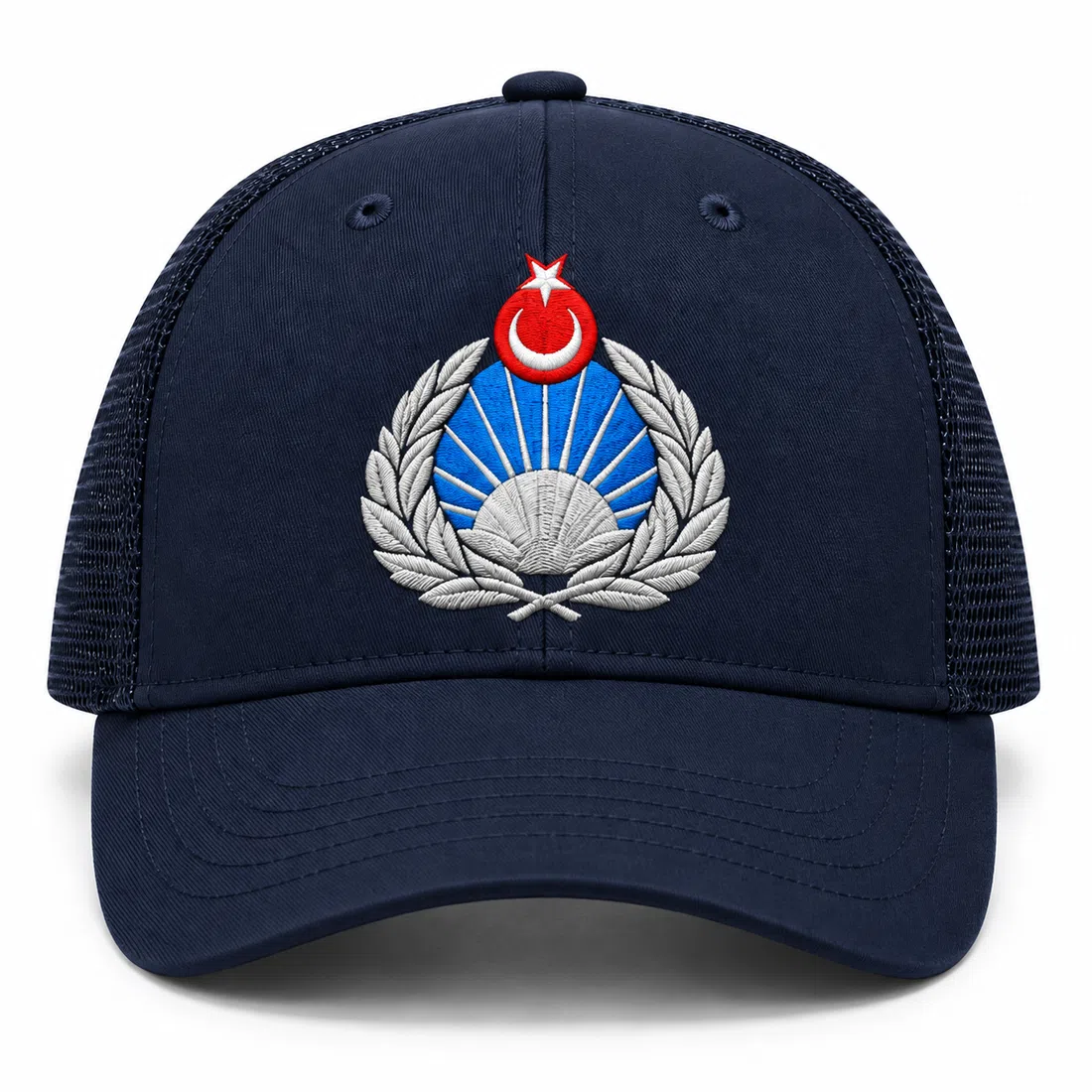 BUJE Lacivert İşlemeli Trucker Şapka