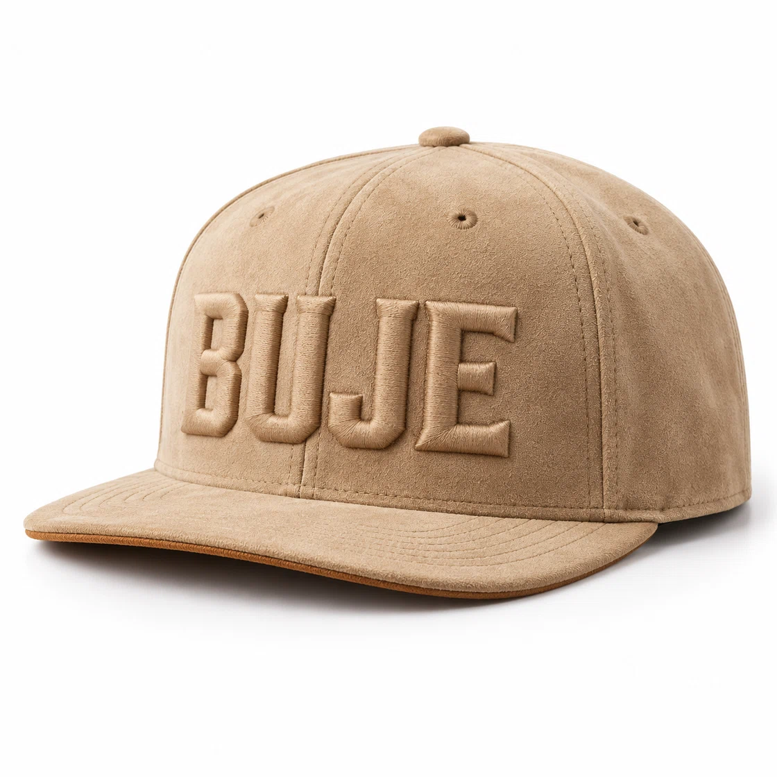 BUJE Bej Süet Dokulu Snapback Şapka